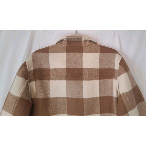 Rails Steffi Shirt Jacket Plaid Brown Cream Large New W/Tags - Picture 9 of 10